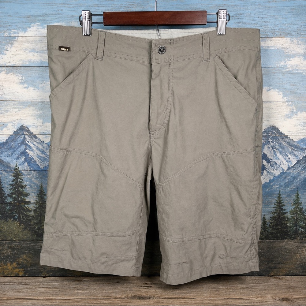 KÜHL 36x12 8-Pocket Cargo Shorts Khaki Hiking Lightweight Performance Shorts